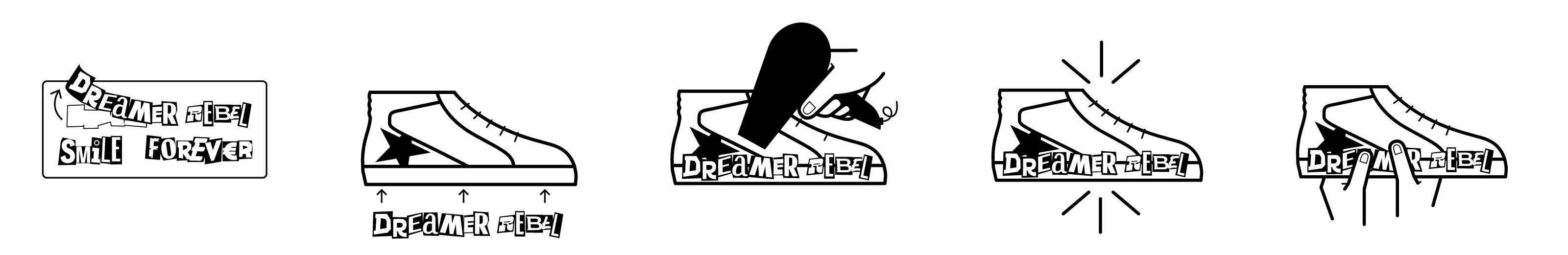 Dream Maker Collection: sweatshirts to customize and sneakers with patches