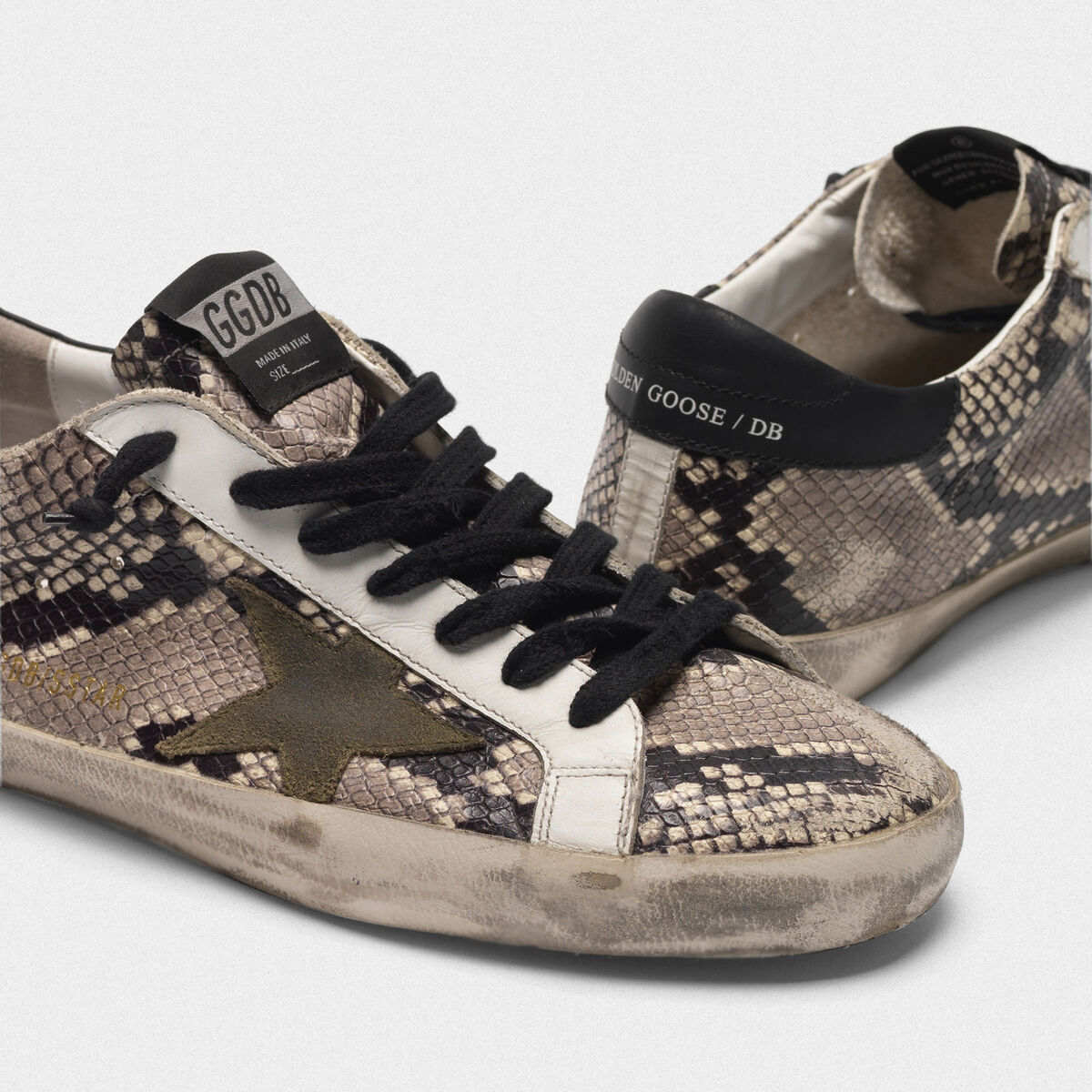 snakeskin golden goose sneakers