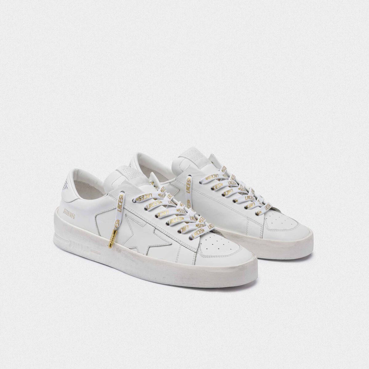 Laces Women's white laces with gold laces print | Golden Goose Deluxe Brand