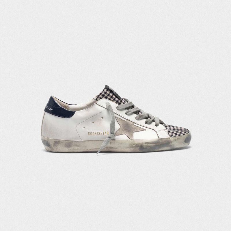 Superstar Superstar sneakers in leather with checked insert | Golden ...