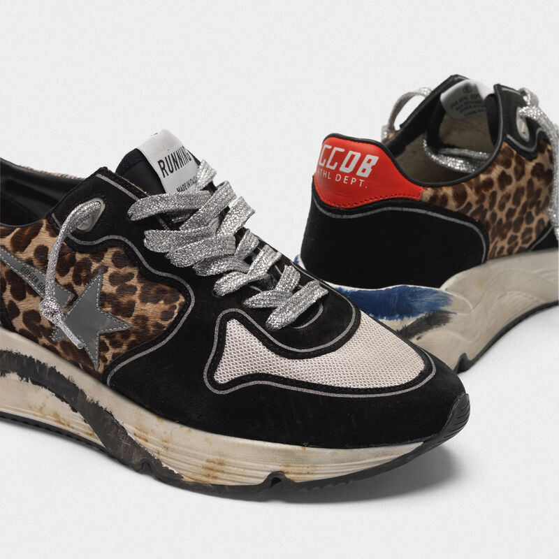 Running Sole Running Sole sneakers in leopard-print pony skin and suede ...