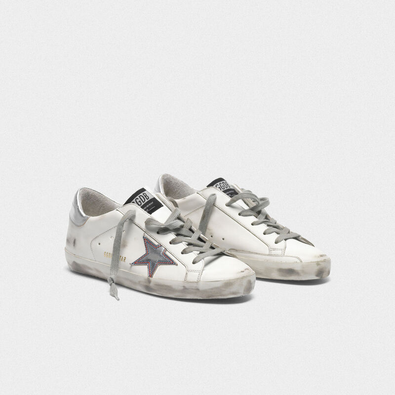 Superstar Silver star Superstar sneakers with contrasting stitching ...